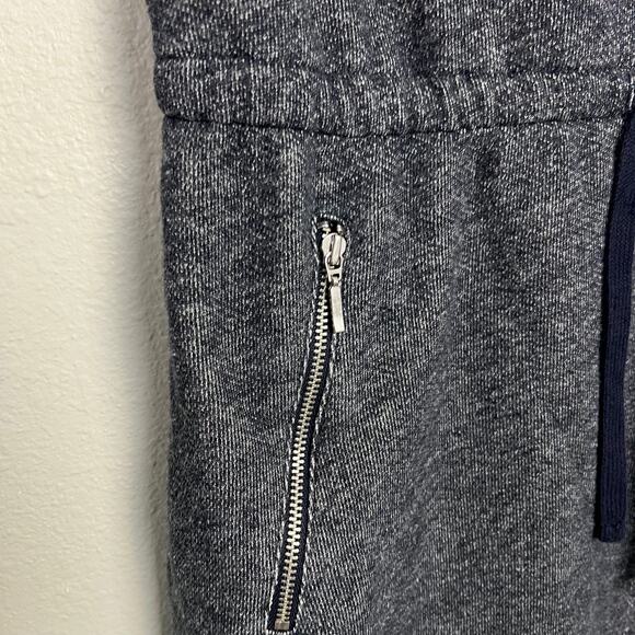 Lou & Grey Medium Long Sleeve Blue Heather Terry Knit Drawstring Waist Dress - Picture 6 of 10